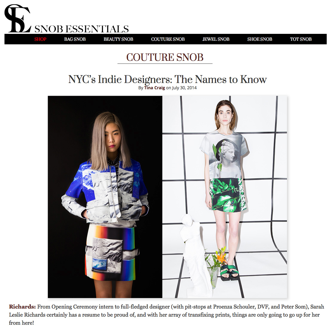 Couture Snob Press July 2014
